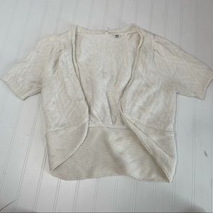 Anthropologie moth sweater cropped white top womens medium